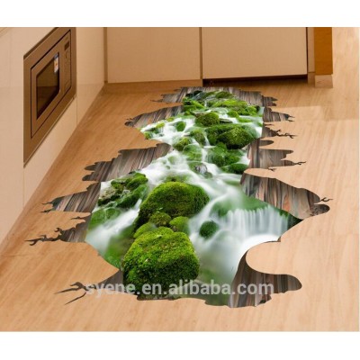 New hot landscapes natural printing 3d floor stickers for wood tile wall decals