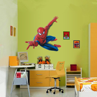 Cartoon Hero Broken Wall Sticker For Kids Children Room Home Decor Wall Art 3D Effect Wall Decal Gift