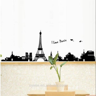 eiffel tower wall sticker 3d art pvc home decor wall sticker designs self adhesive wallpaper living room decorative wall sticker