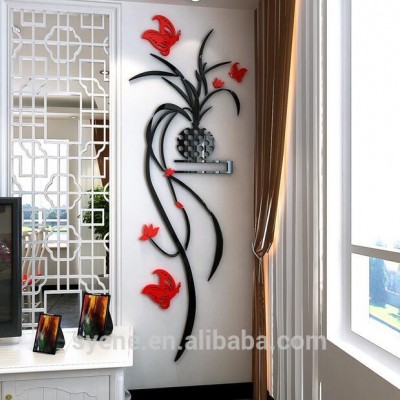 decorative bedroom wall stickers 3d art acrylic flower floral vine wall mural home decor wedding room decoration